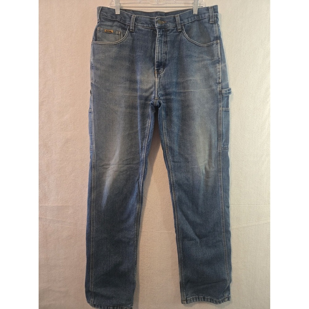 Berne Mens Carpenter Jeans 36 x 34 Flannel Lined Relaxed Fit Blue Denim